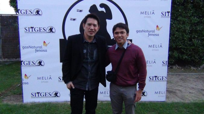 Award-winning director Brillante Mendoza in 2013 Sitges International Film Festival in Spain with the writer.